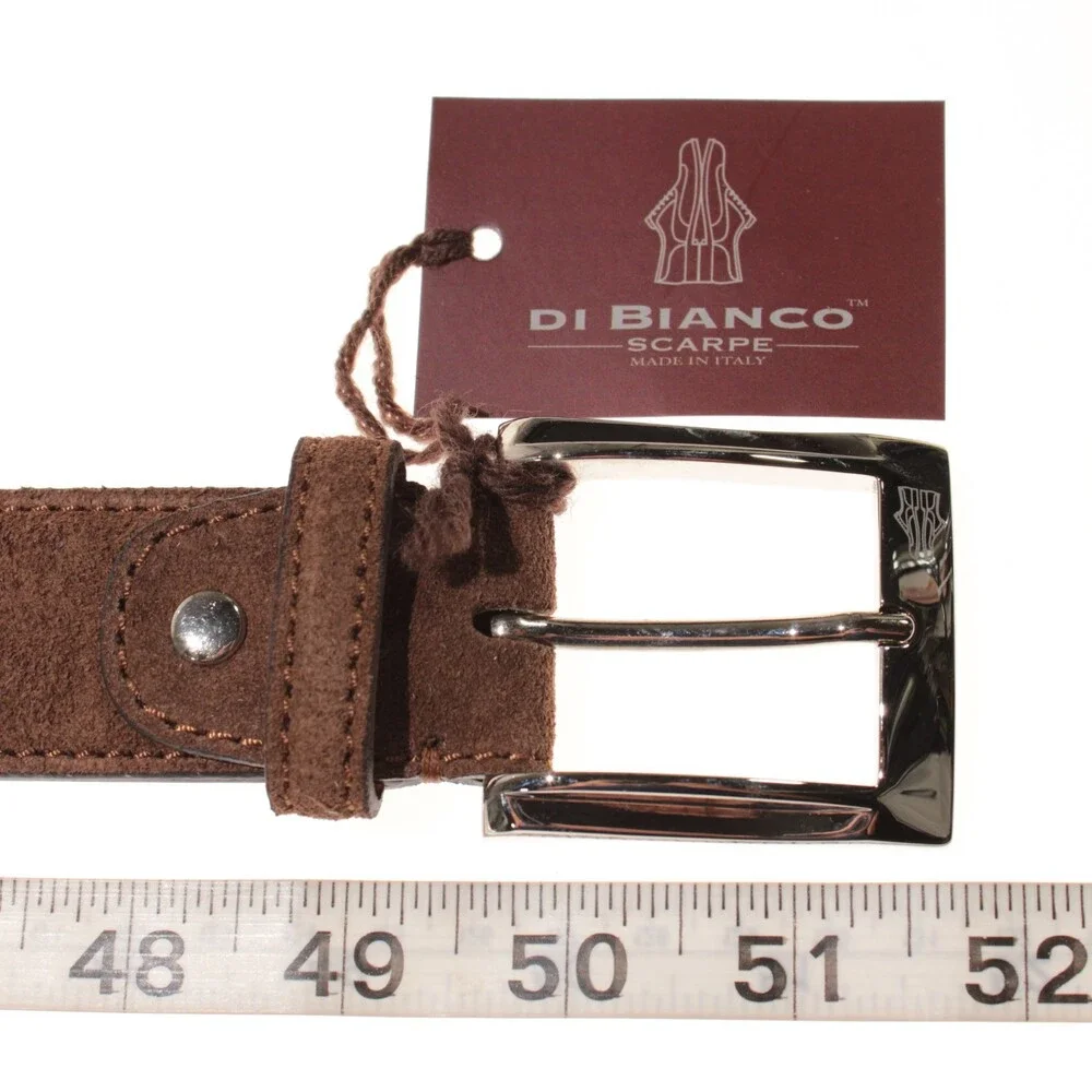 Di Bianco NWT Cut to Size Dress Belt In Solid Brown Suede Leather One Size